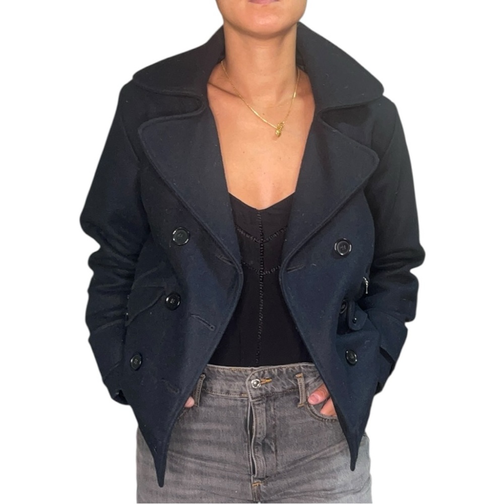 Filson Women's Dark Navy Virgin Wool Peacoat